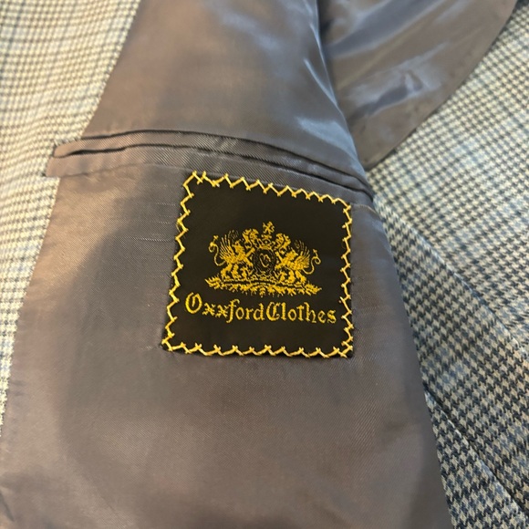 OXXFORD CLOTHES Blazer (44, Blue [Glen Check], Wool) - Picture 3 of 4